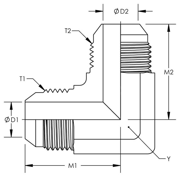 Male JIC To Male JIC 90° Union Elbow